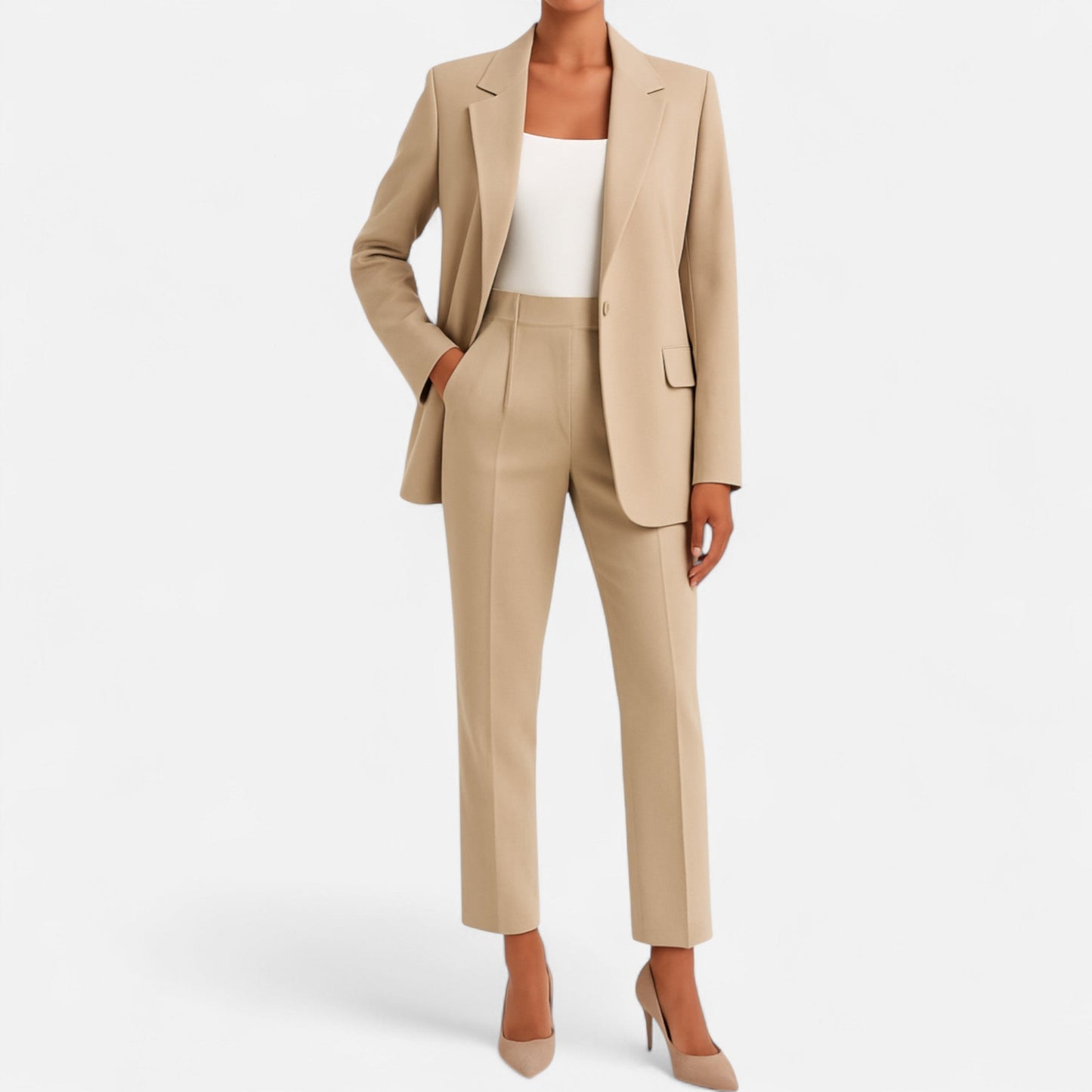 Conjunto Mujer Sastre Elegante con Blazer y Pantalón