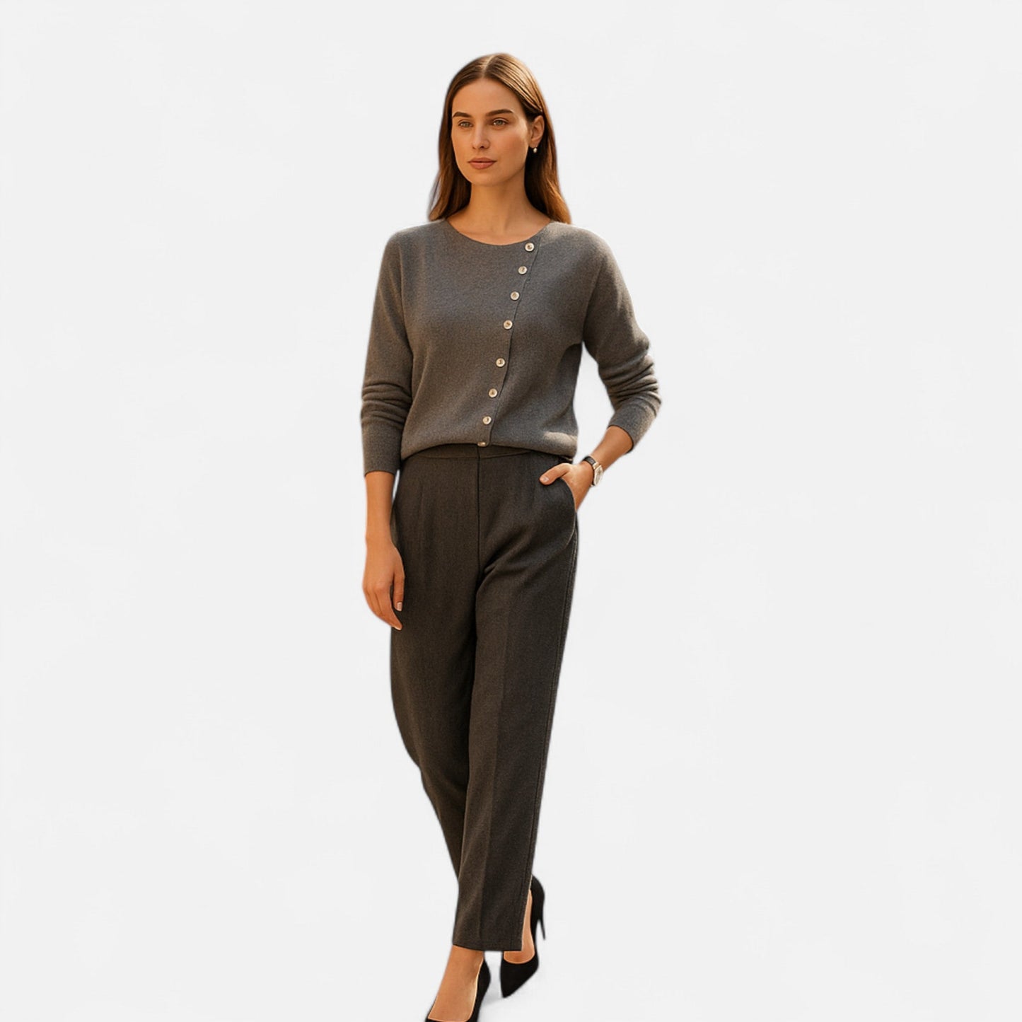 Suéter Mujer Ginevra Elegancia con Botones Icónicos